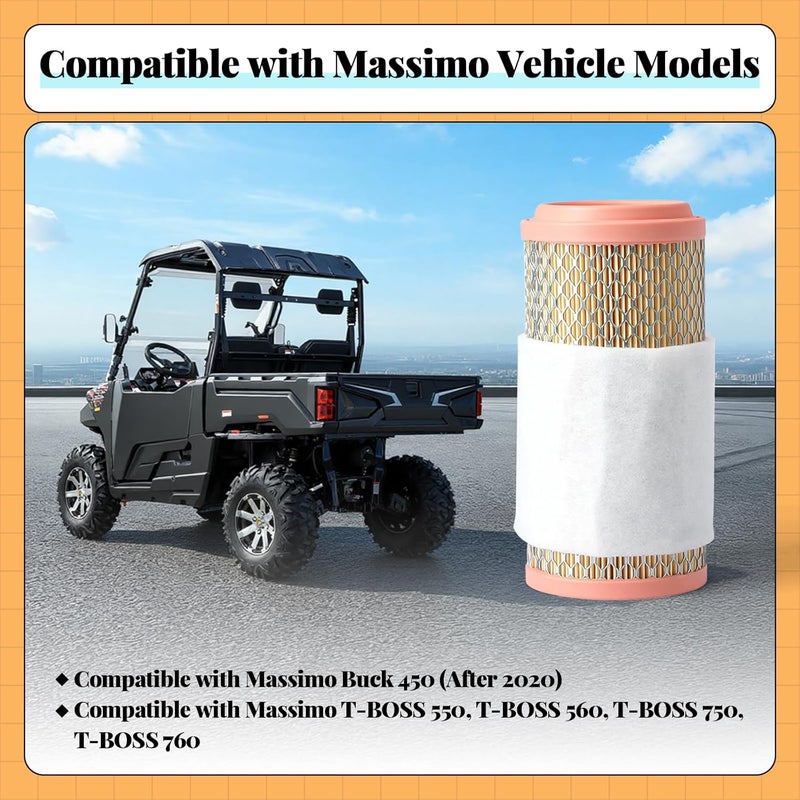 Esttlamer 1 Piece 73824 Filter Compatible with Massimo Buck 450 T-Boss 410 T-BOSS 550 560 750 760 Motorcycle Washable Parts - Image 3